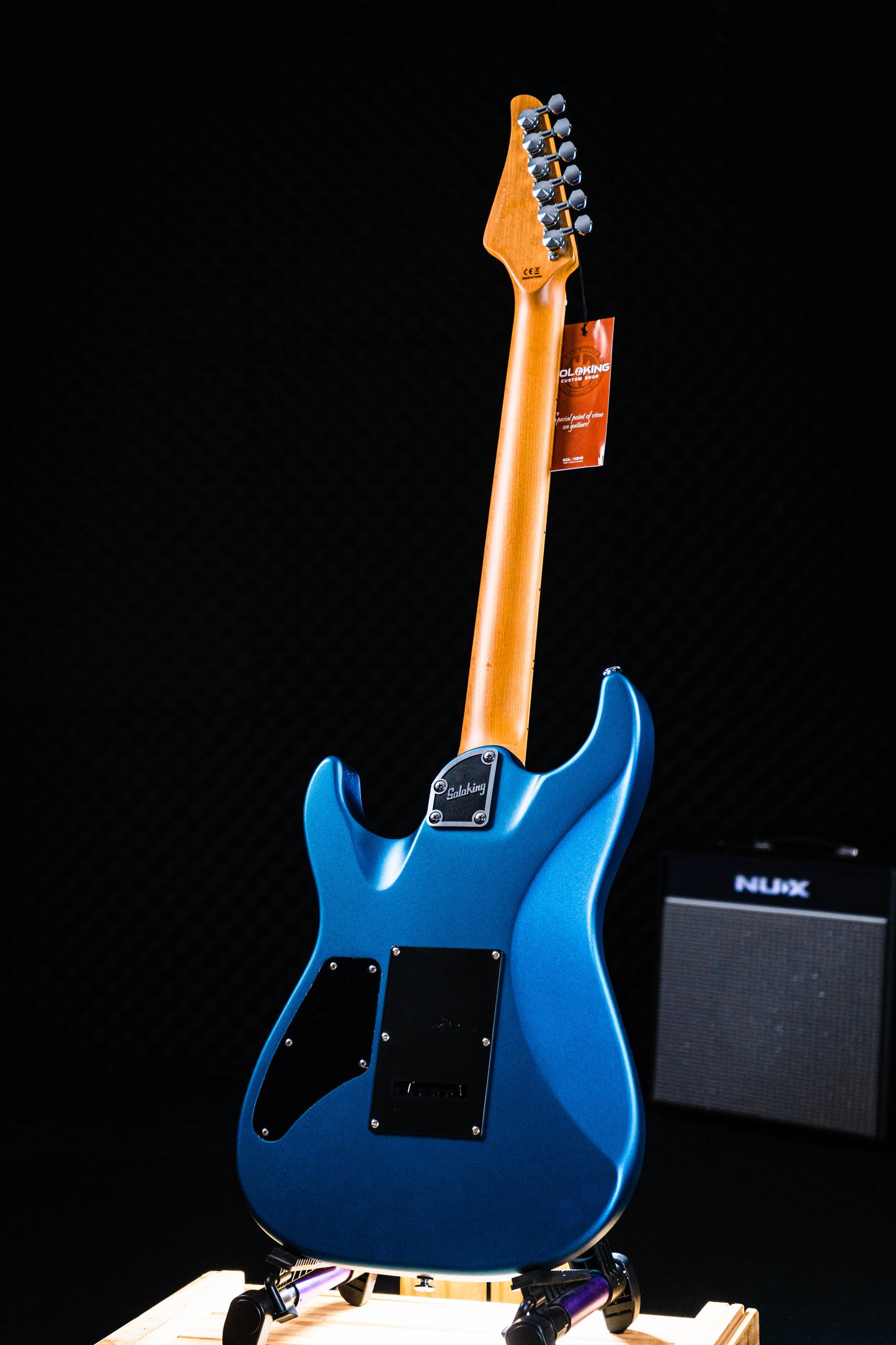 Soloking MS-1 Custom 22 HSS Flat Top in Satin Electric Blue