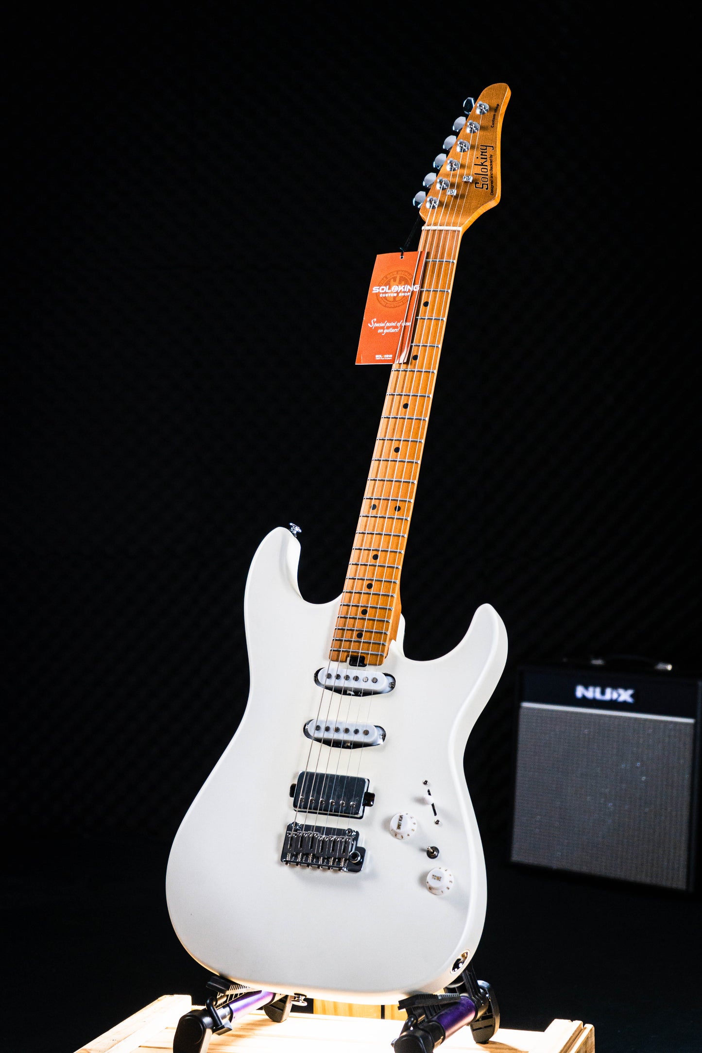Soloking MS-1 Custom 22 HSS Flat Top in Satin White Matte