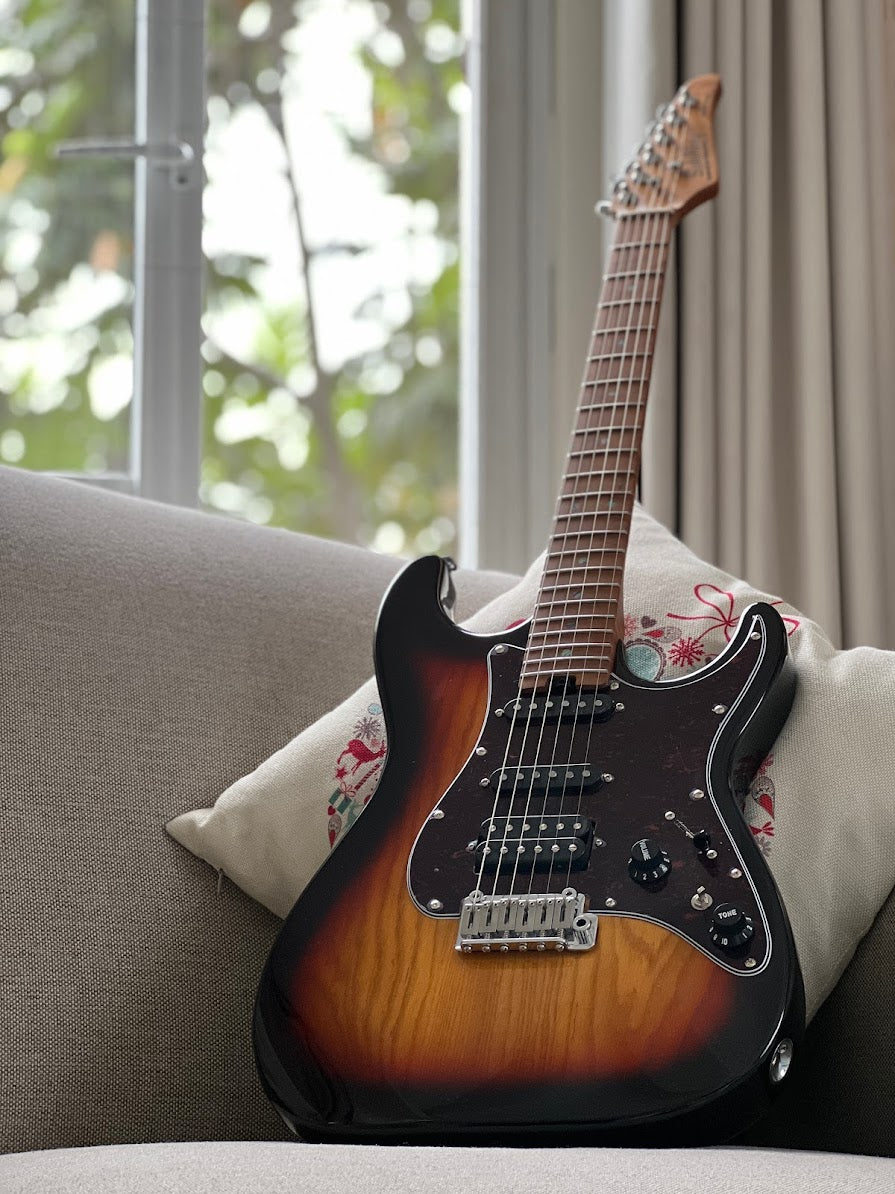 Soloking MS-1 Classic Ash FMN in 3 Color Sunburst with Roasted Flame Maple Neck Nafiri Special Run