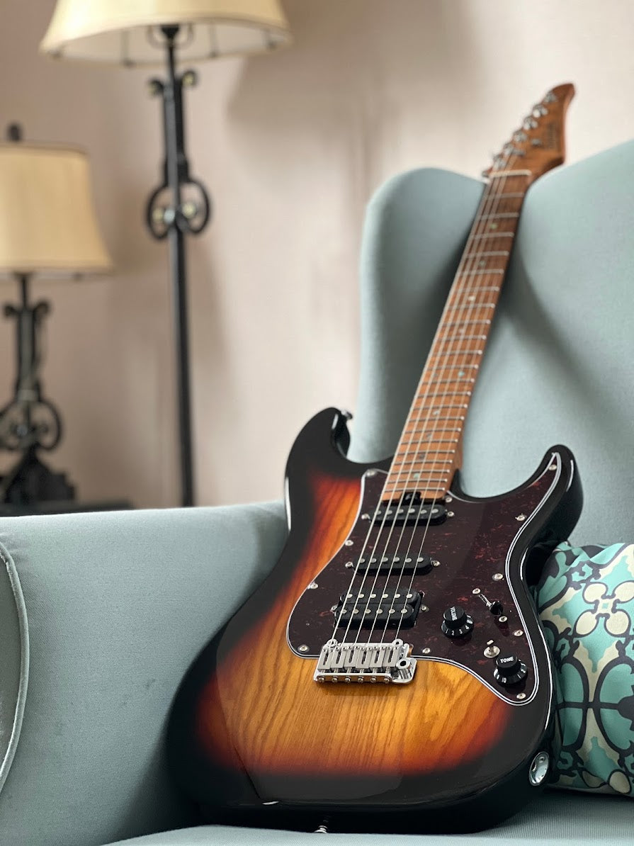 Soloking MS-1 Classic Ash FMN in 3 Color Sunburst with Roasted Flame Maple Neck Nafiri Special Run