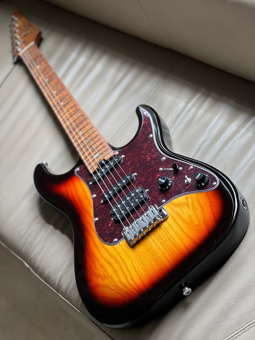 Soloking MS-1 Classic Ash FMN in 3 Color Sunburst with Roasted Flame Maple Neck Nafiri Special Run