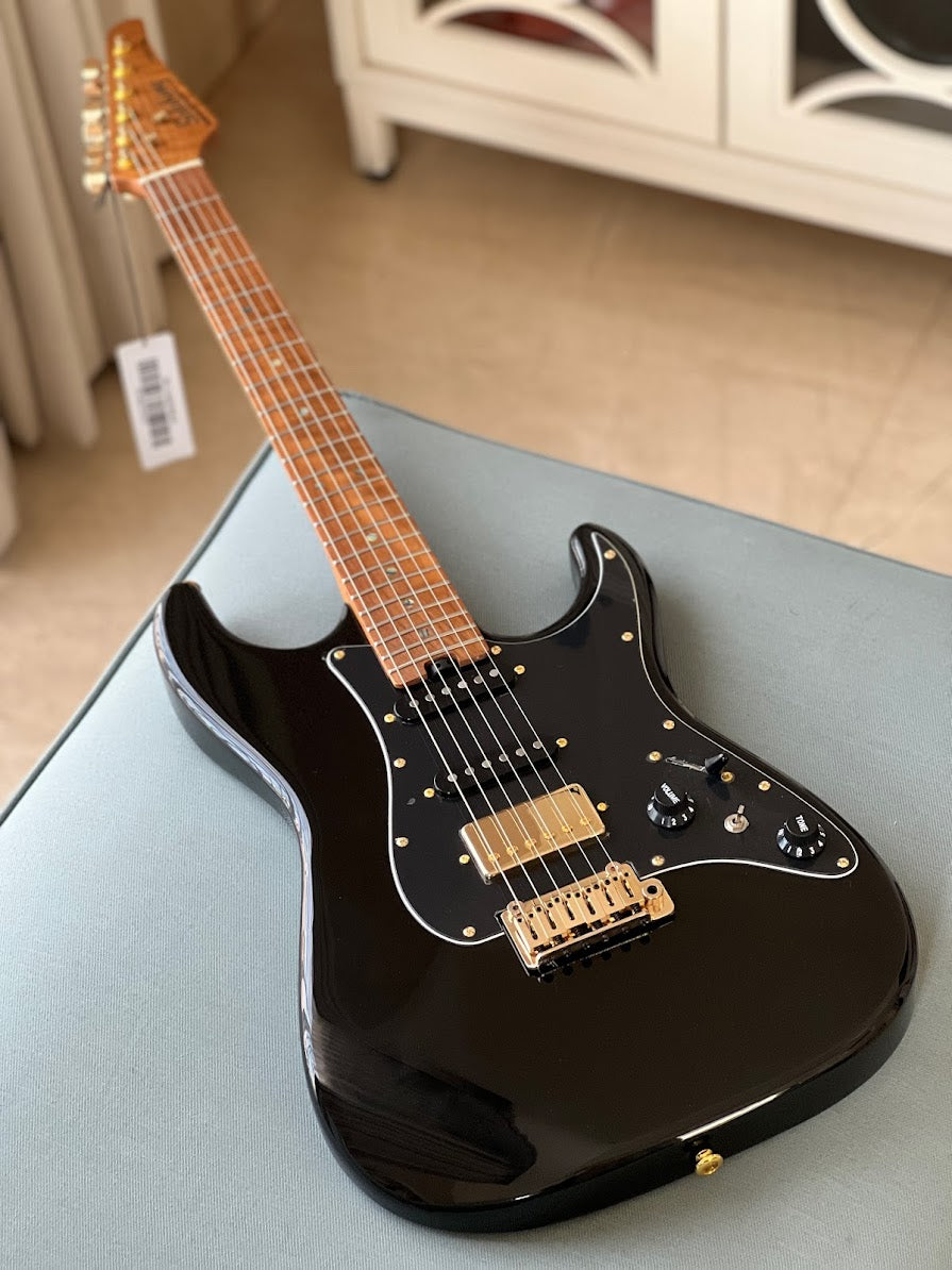 Soloking MS-1 Classic Black Beauty with Roasted Flame Maple Neck Nafiri Special Run