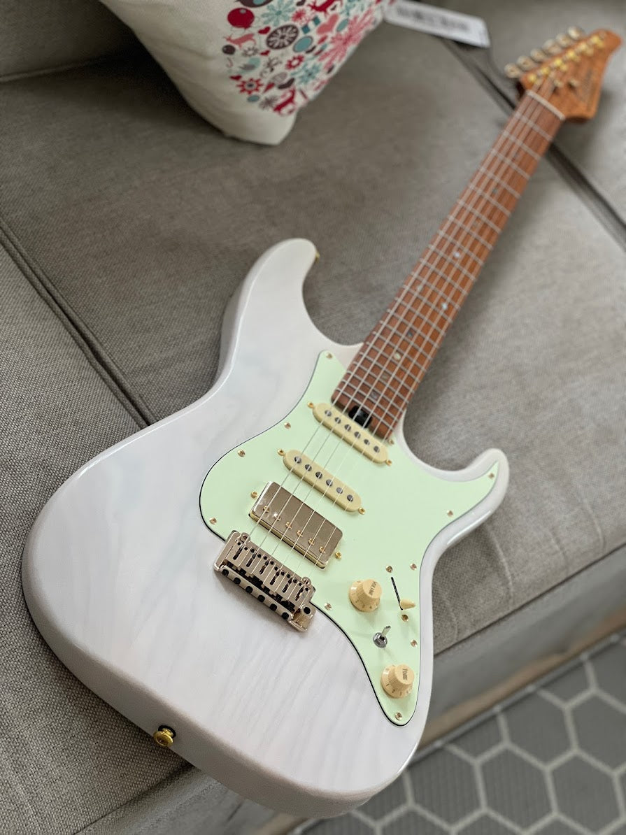 Soloking MS-1 Classic Ash FMN in White Blonde with Roasted Flame Maple Neck Nafiri Special Run