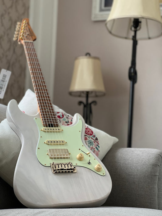 Soloking MS-1 Classic Ash FMN in White Blonde with Roasted Flame Maple Neck Nafiri Special Run