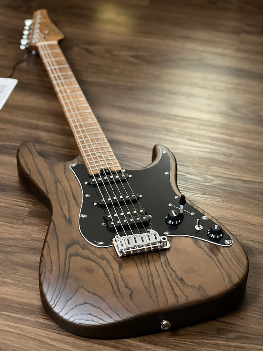 Soloking MS-1 Classic ASH in Torched Black with Roasted Flame Maple Neck Nafiri Special Run