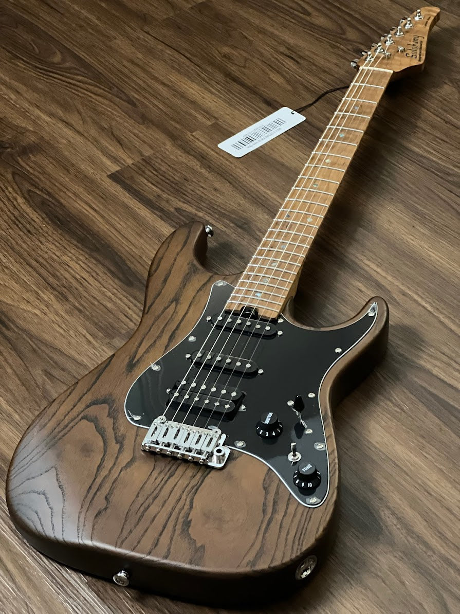 Soloking MS-1 Classic ASH in Torched Black with Roasted Flame Maple Neck Nafiri Special Run