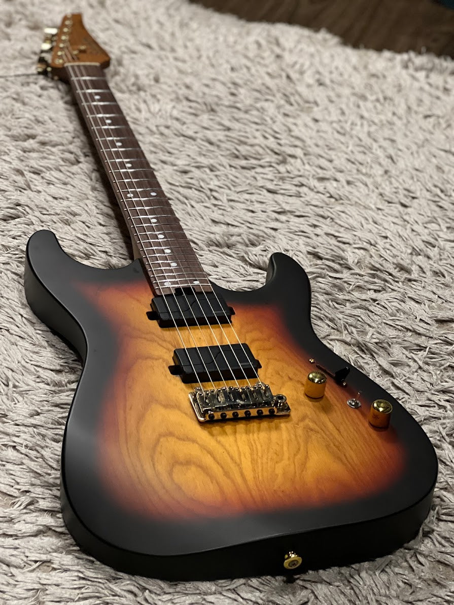 Soloking MS-1 Custom MOD 24 HH Ash Flat Top in Tri Fade Burst with Fishman Fluence