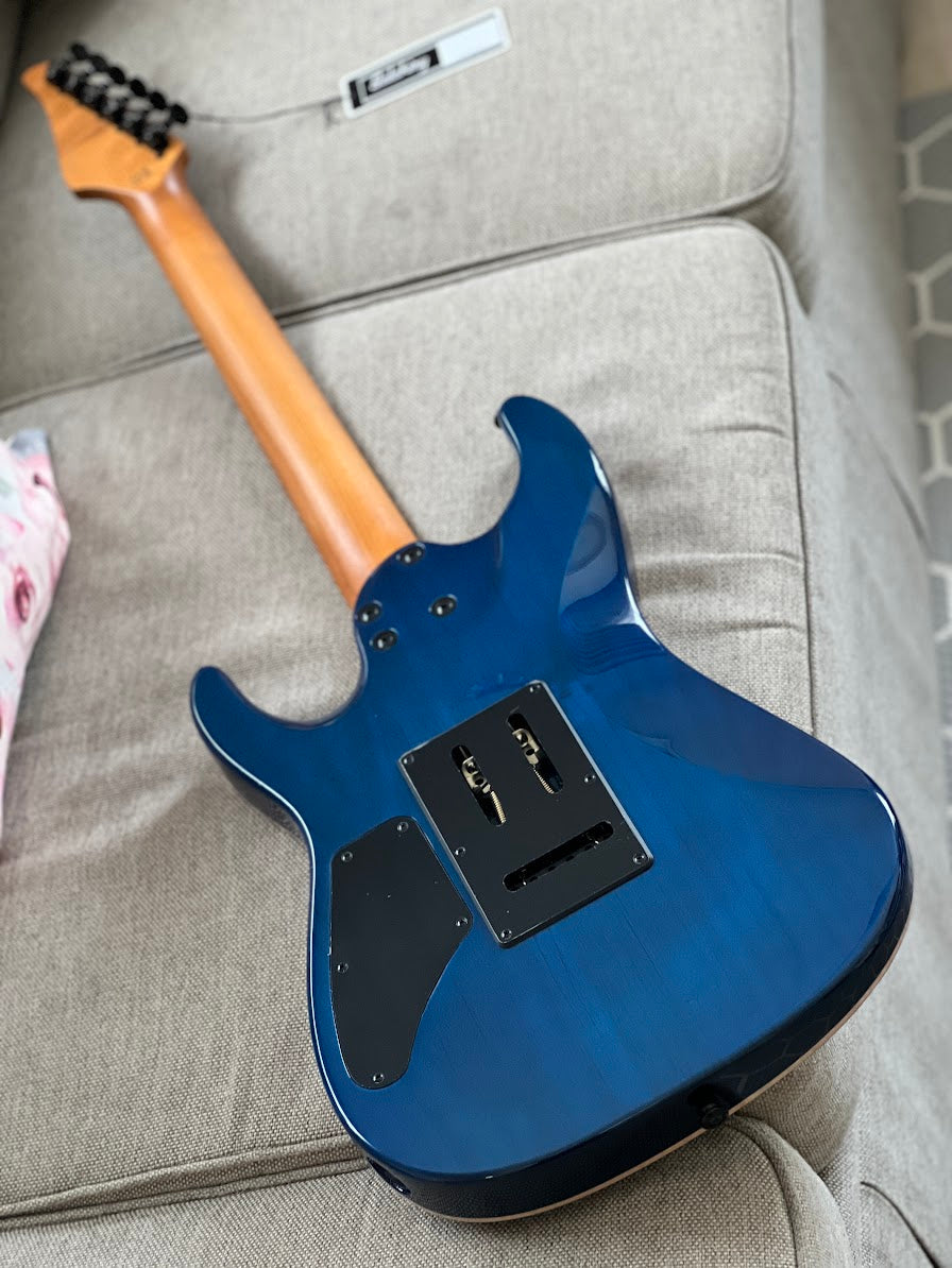 Soloking MS-1 Custom 24 HH Flat Top in Turquoise Wakesurf with Roasted maple FB
