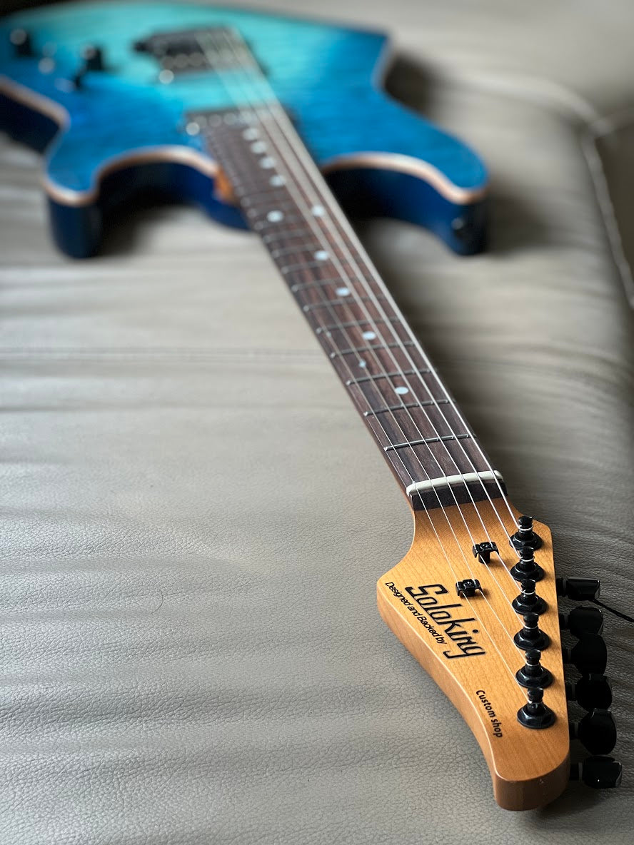 Soloking MS-1 Custom 22 HH Flat Top in Turquoise Wakesurf with Rosewood FB
