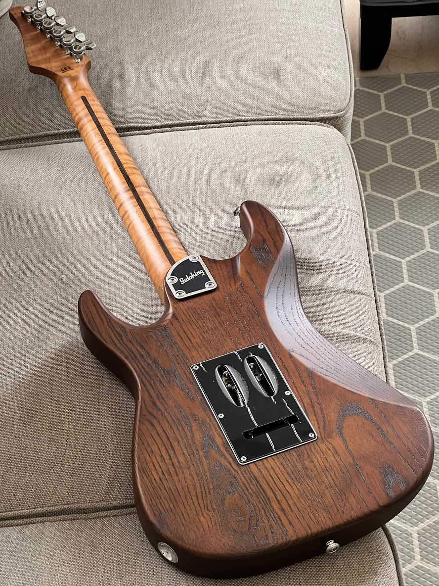 Soloking MS-1 Classic ASH MOD in Torched Black with Roasted Flame Neck and Seymour Duncan TB-4