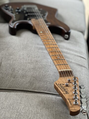 Soloking MS-1 Classic ASH MOD in Torched Black with Roasted Flame Neck and Seymour Duncan TB-4