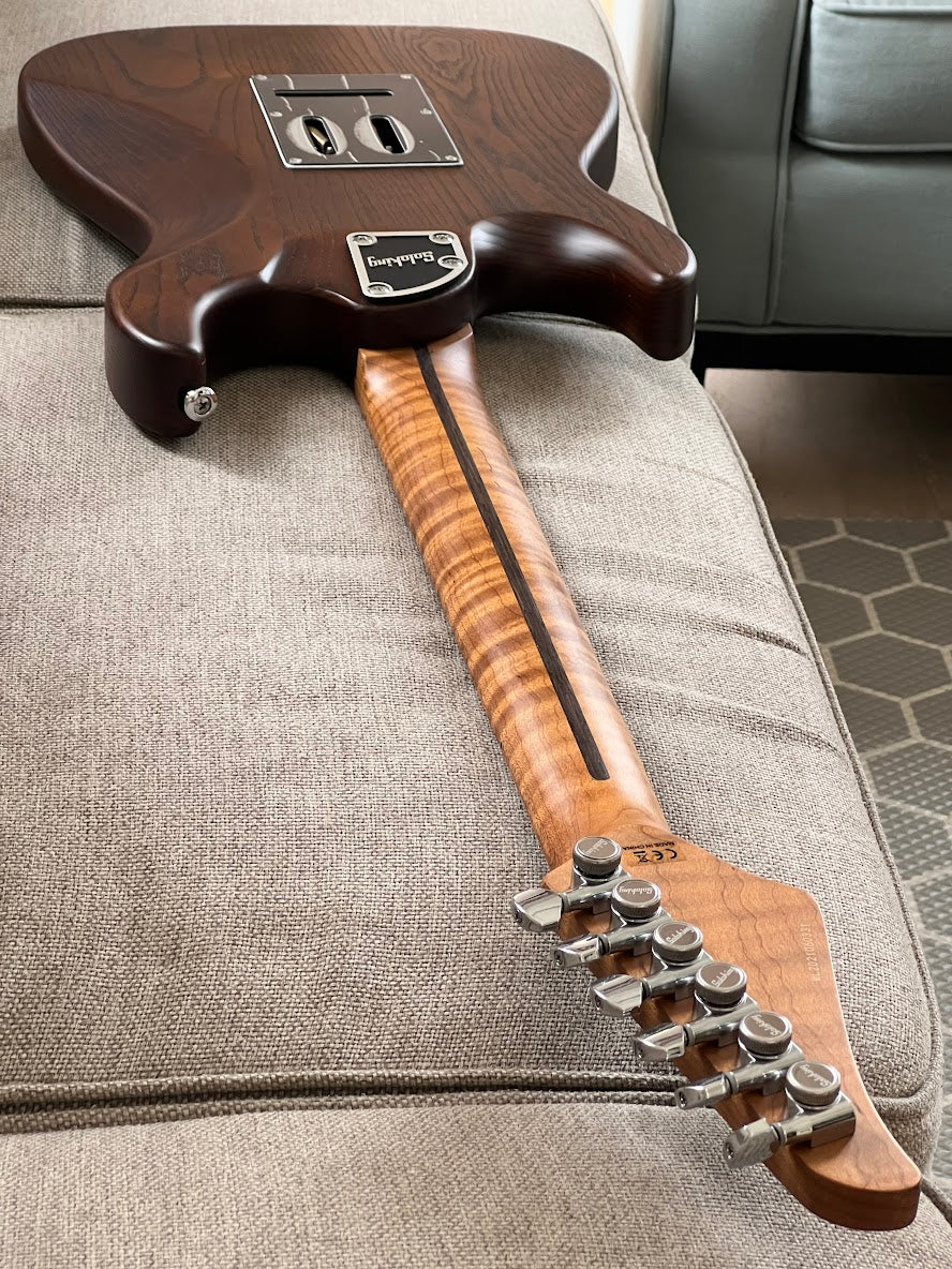 Soloking MS-1 Classic ASH MOD in Torched Black with Roasted Flame Neck and Seymour Duncan TB-4