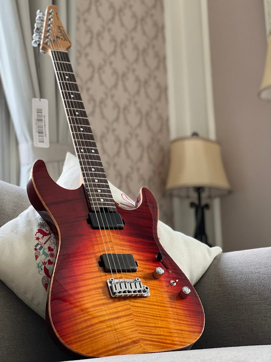 Soloking MS-1 Custom 22 HH MOD Flat Top with EMG 81/85 in Fire Wakesurf with Rosewood FB