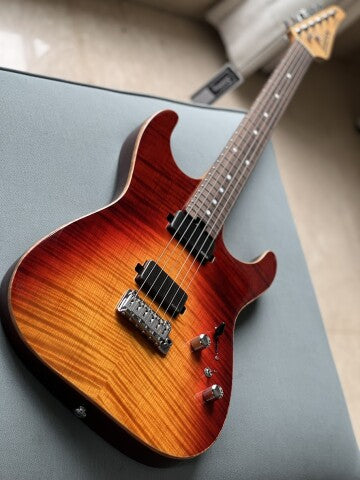 Soloking MS-1 Custom 22 HH MOD Flat Top with EMG 81/85 in Fire Wakesurf with Rosewood FB