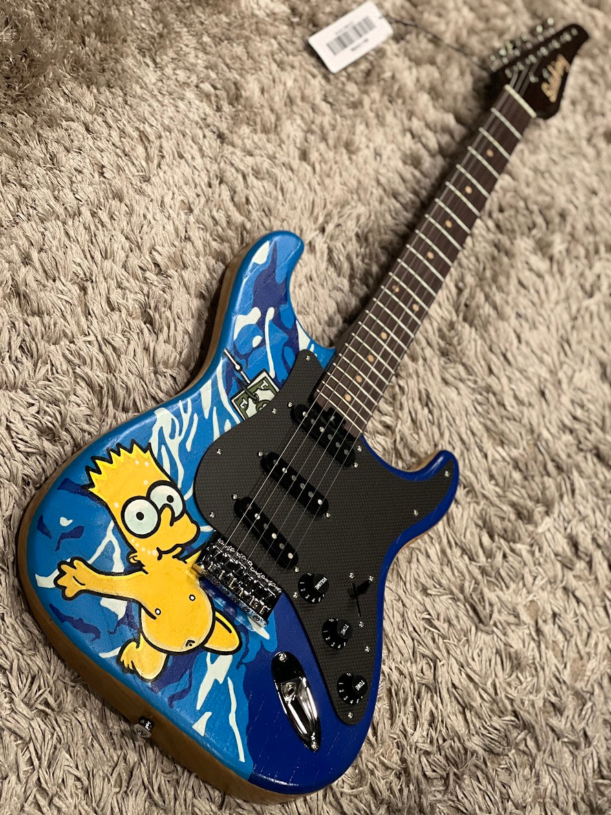 Soloking MS-1 Artisan Hand Painted Nevermind by The Simpsons Tribute #001