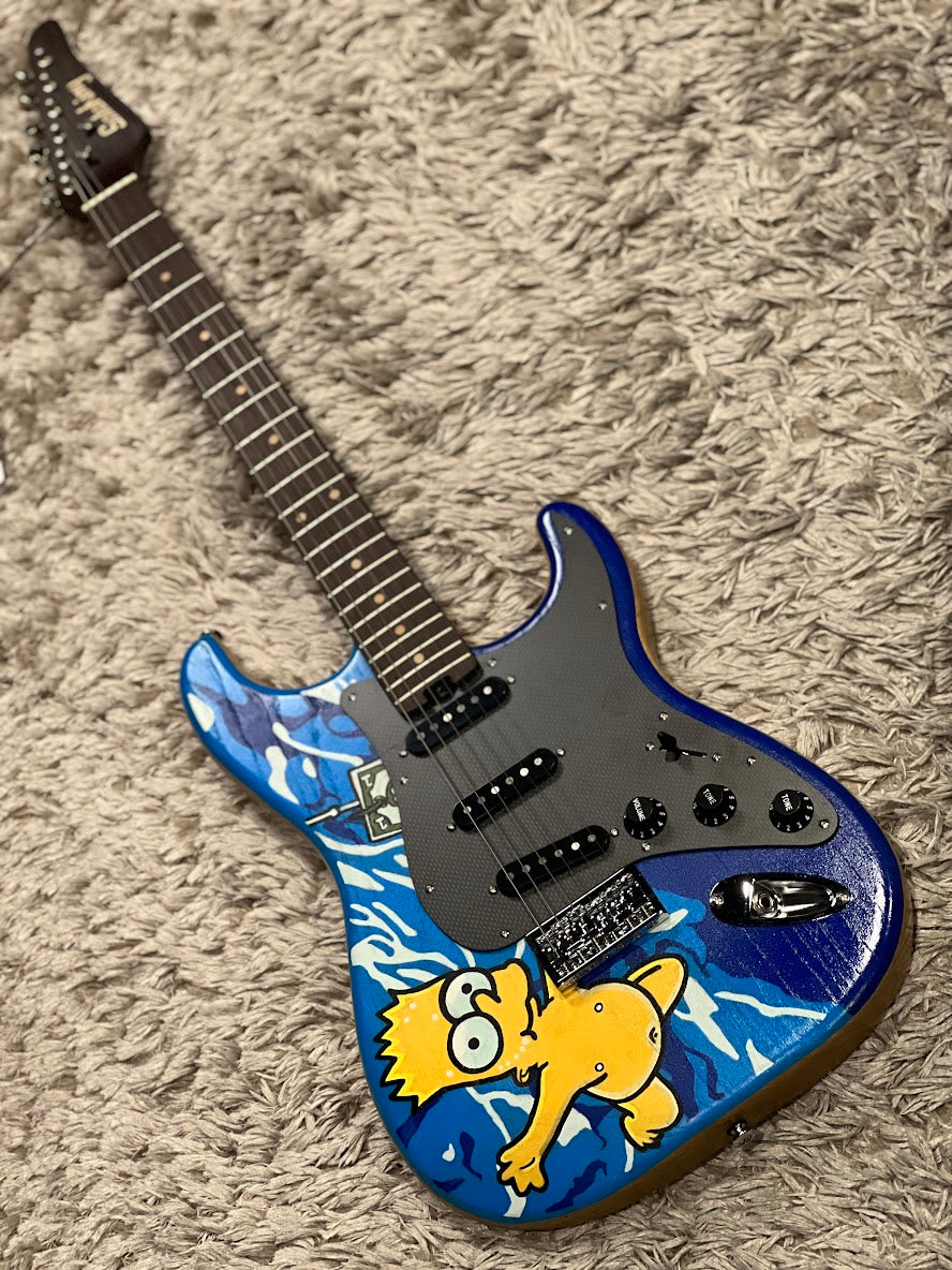 Soloking MS-1 Artisan Hand Painted Nevermind by The Simpsons Tribute #001