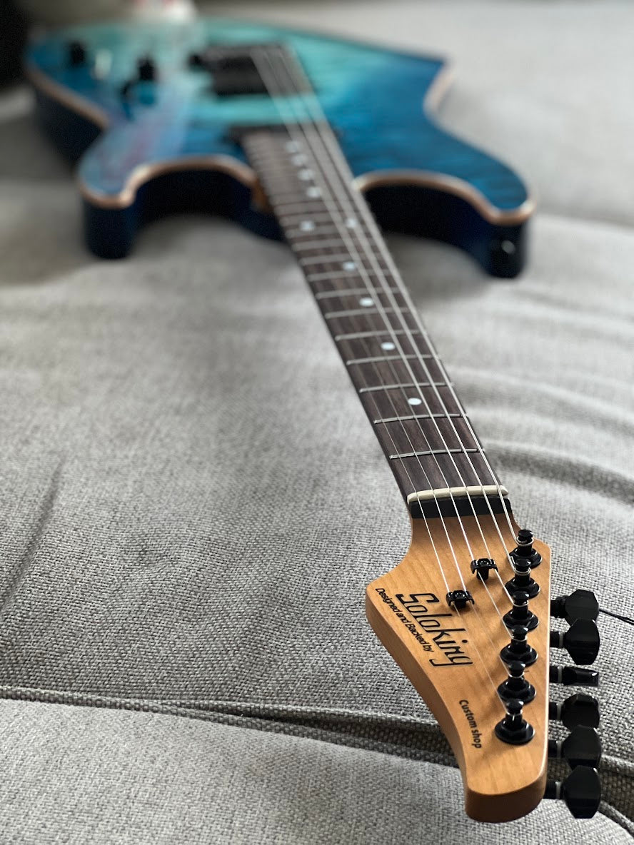 Soloking MS-1 Custom 22 HH Flat Top in Turquoise Wakesurf MOD with Fishman Fluence Modern