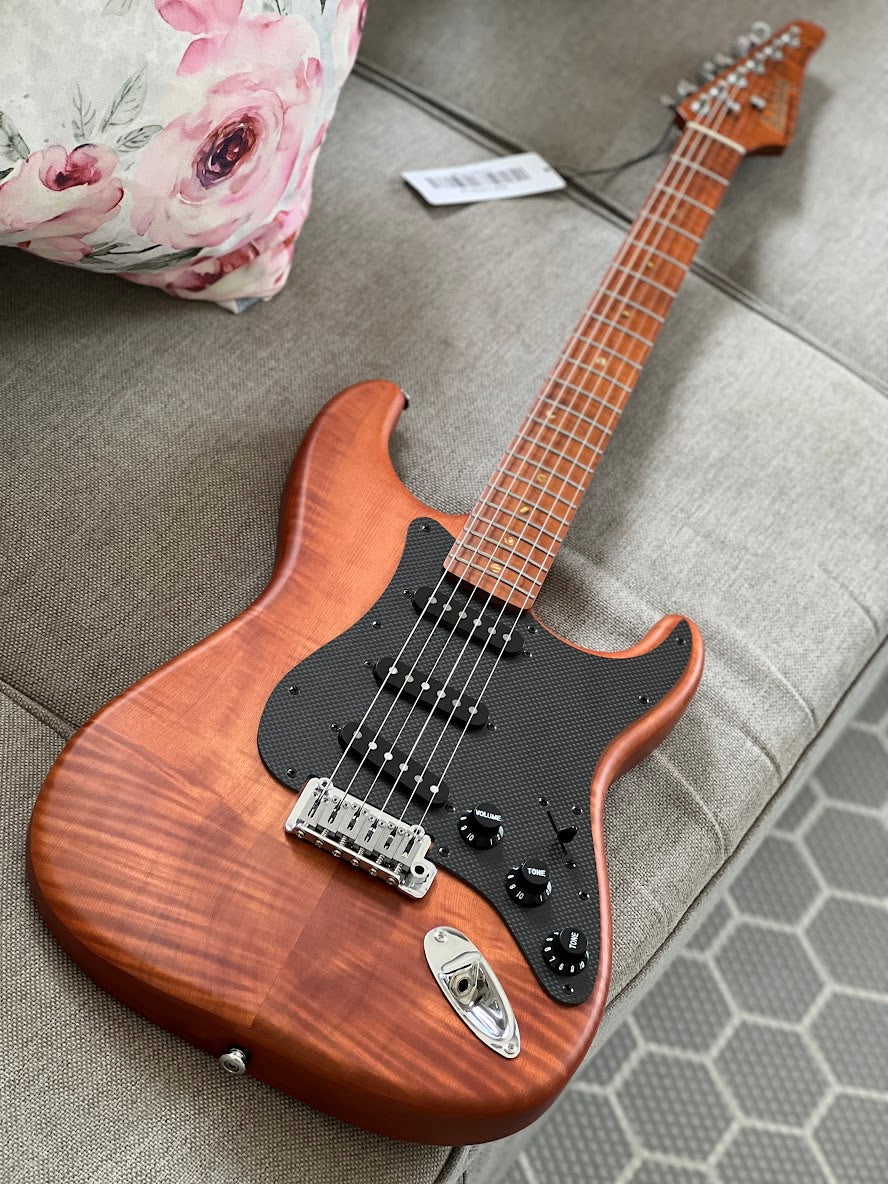 Soloking MS-1 FM Artisan SSS with Roasted Flame Neck in Caramel