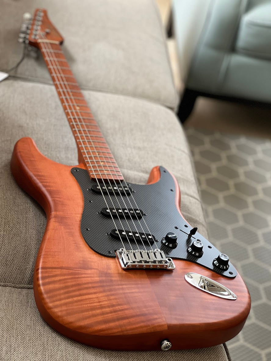 Soloking MS-1 FM Artisan SSS with Roasted Flame Neck in Caramel