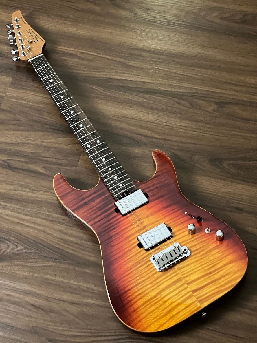 Soloking MS-1 Custom 22 HH MOD Flat Top with Fishman Fluence in Fire Wakesurf with Rosewood FB