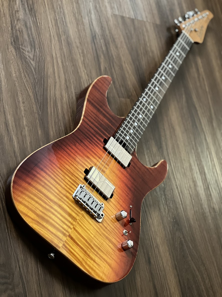 Soloking MS-1 Custom 22 HH MOD Flat Top with Fishman Fluence in Fire Wakesurf with Rosewood FB