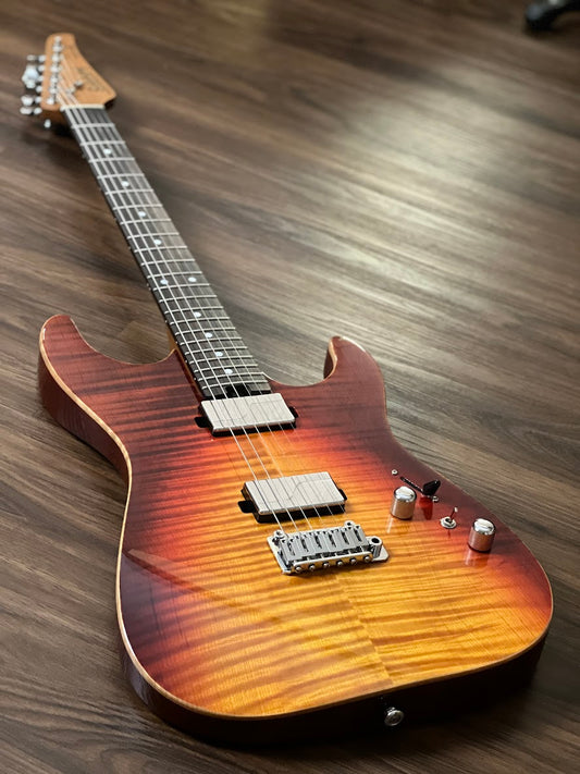 Soloking MS-1 Custom 22 HH MOD Flat Top with Fishman Fluence in Fire Wakesurf with Rosewood FB