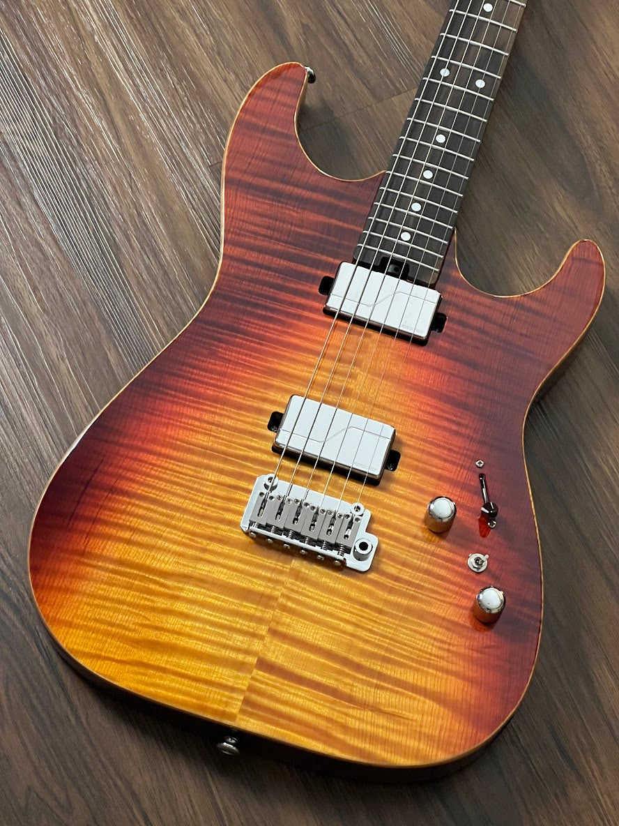 Soloking MS-1 Custom 22 HH MOD Flat Top with Fishman Fluence in Fire Wakesurf with Rosewood FB
