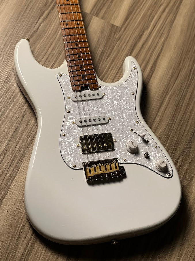 Soloking MS-11 Classic MKII in Olympic White with Gold Hardware and Roasted Maple FB