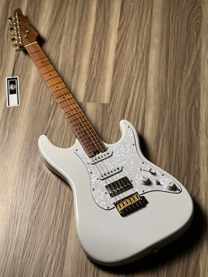 Soloking MS-11 Classic MKII in Olympic White with Gold Hardware and Roasted Maple FB