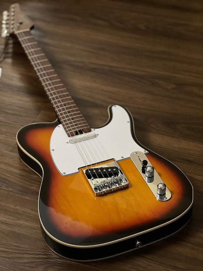 Soloking T-1B Vintage MKII with Roasted Maple Neck and FB in 3-Tone Sunburst