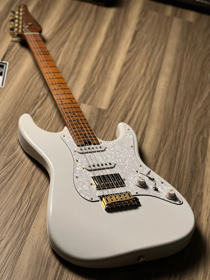 Soloking MS-11 Classic MKII in Olympic White with Gold Hardware and Roasted Maple FB