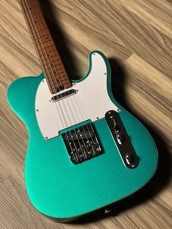 Soloking T-1B Vintage MKII with Roasted Maple Neck and FB in Sherwood Green Metallic