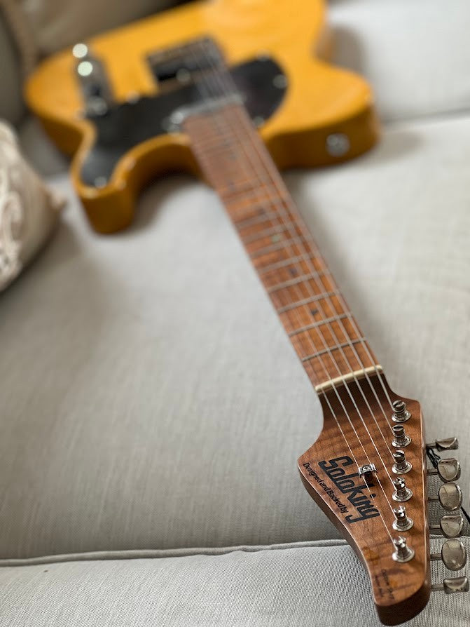 Soloking MT-1 ASH FMN Elite with Roasted Flame Maple Neck in Butterscotch Blonde