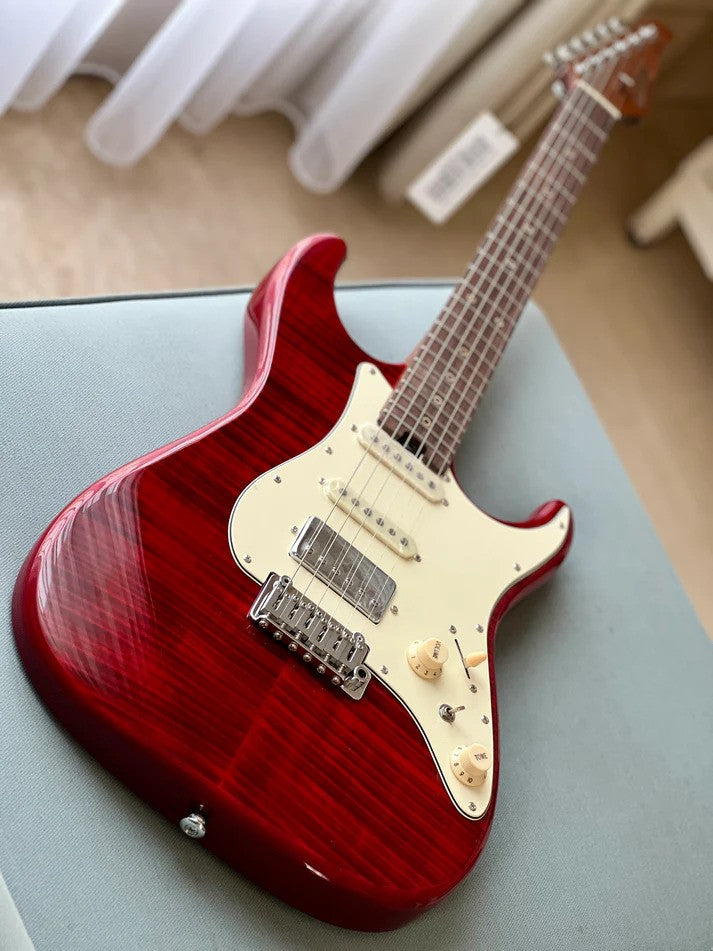 Soloking MS-11 Classic MKII in Transparent Red with Rosewood FB and 5A Flame Top Nafiri Special Run