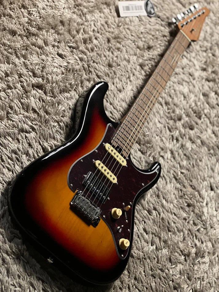 Soloking MS-11 Classic MKII with Rosewood FB in 3-Tone Sunburst with Turquoise Pickguard