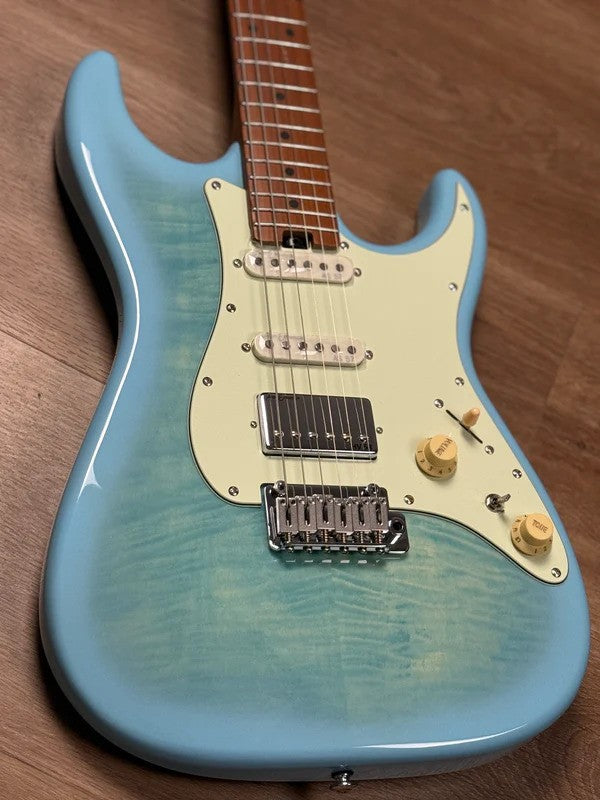 Soloking MS-1 Classic FMT in Celeste Blue with 5A Flame