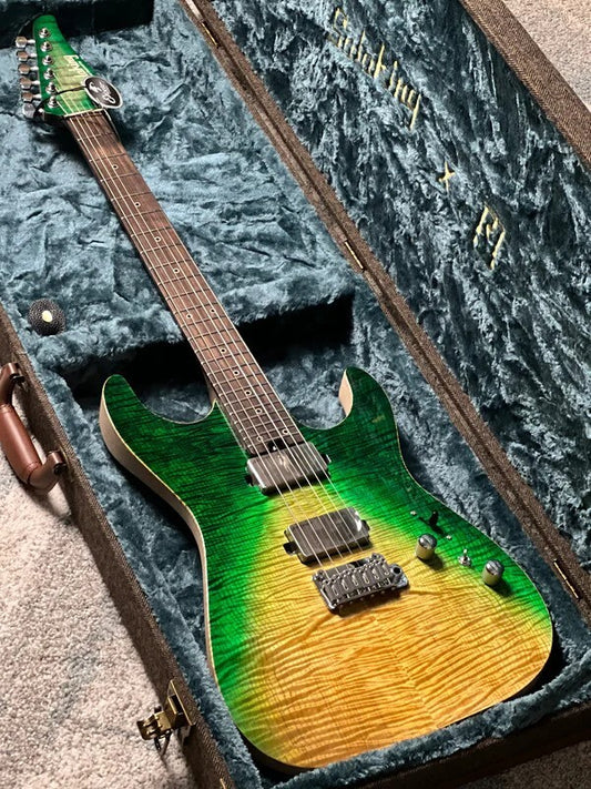 Soloking MS-1 Custom 24 HH FMT Elite in Gamma Green Wakesurf Satin with Hardshell Case