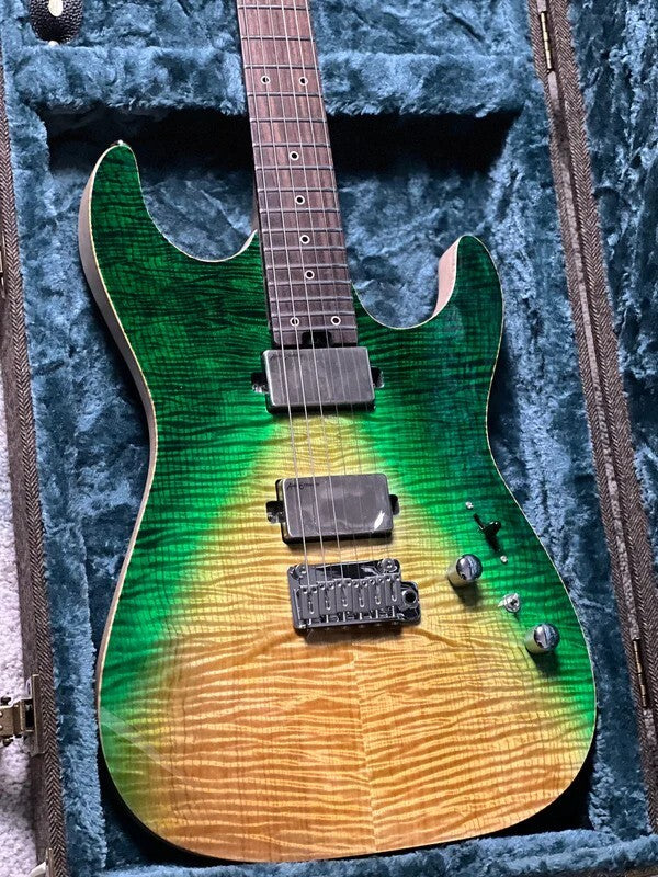 Soloking MS-1 Custom 24 HH FMT Elite in Gamma Green Wakesurf Satin with Hardshell Case