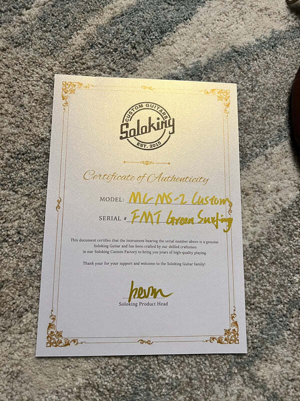 Soloking MS-1 Custom 24 HH FMT Elite in Gamma Green Wakesurf Satin with Hardshell Case