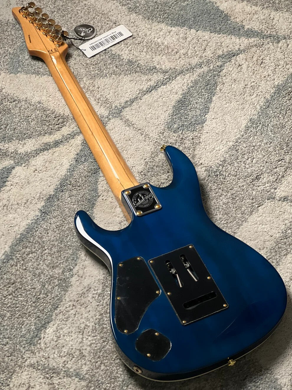Soloking SM-22 HH QM Shredmaster with Blue Tinted Flame Maple FB in Sapphire Blue