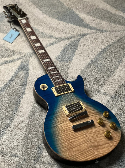 Soloking SLS50FM Deluxe with 5A Flame Top in Blue Wakesurf