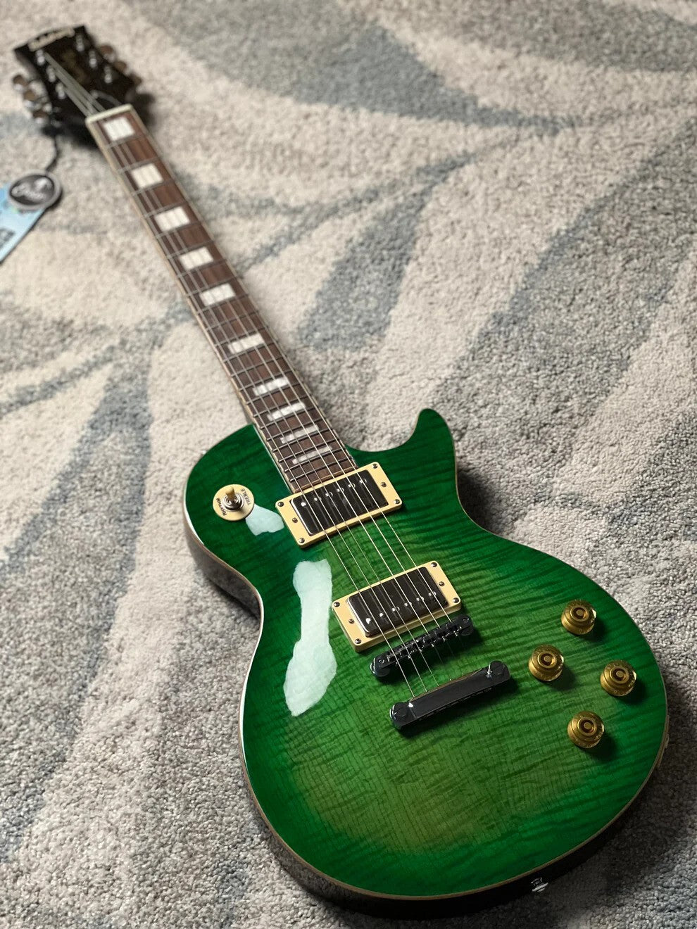 Soloking SLS50FM Deluxe with 5A Flame Top in Green Burst