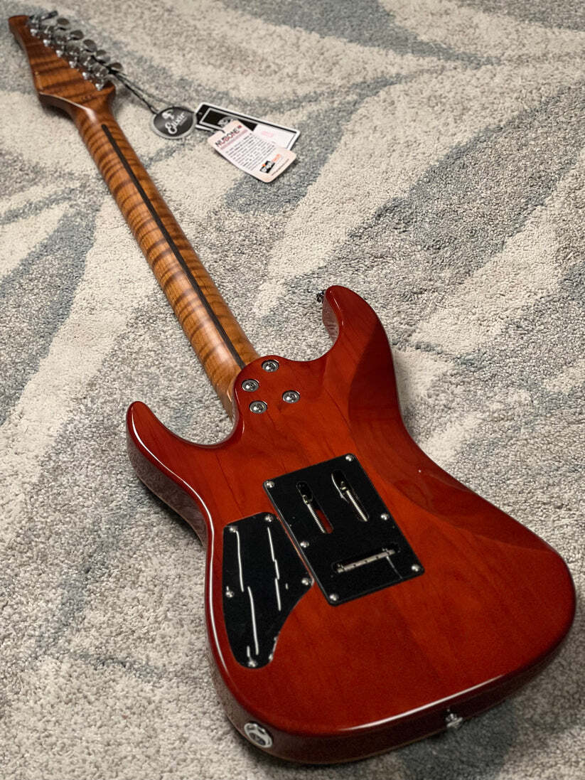 Soloking MS-1 Custom 24 HSS FMN VT with Roasted Flame Maple Neck in Beach Sunset Surf Fade JESCAR