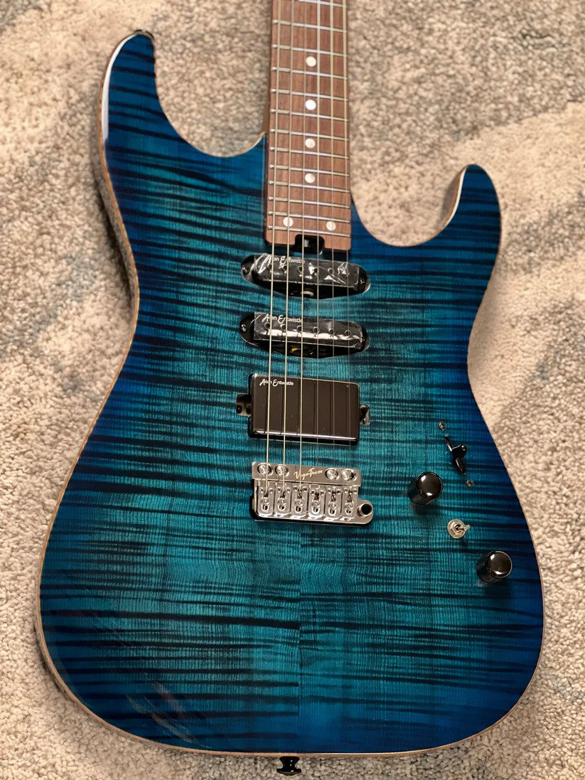 Soloking MS-1 Custom 24 HSS VT with Rosewood FB in Ultraviolet Blue Burst