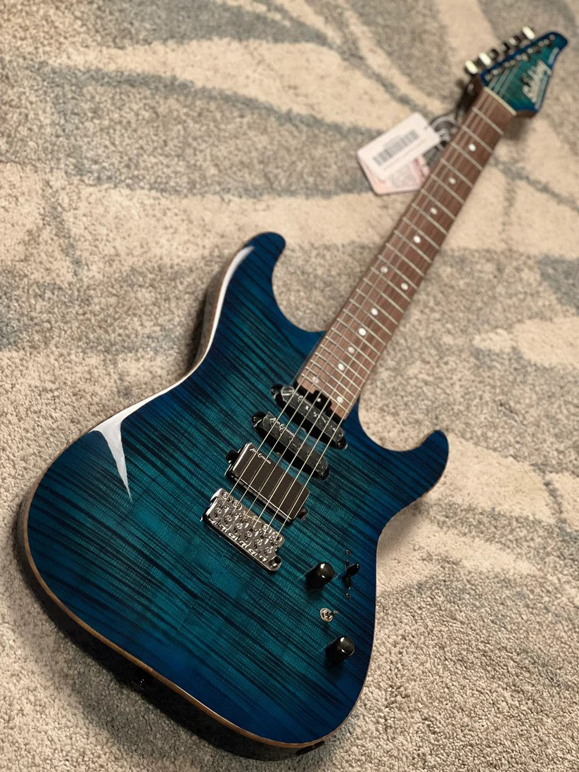 Soloking MS-1 Custom 24 HSS VT with Rosewood FB in Ultraviolet Blue Burst