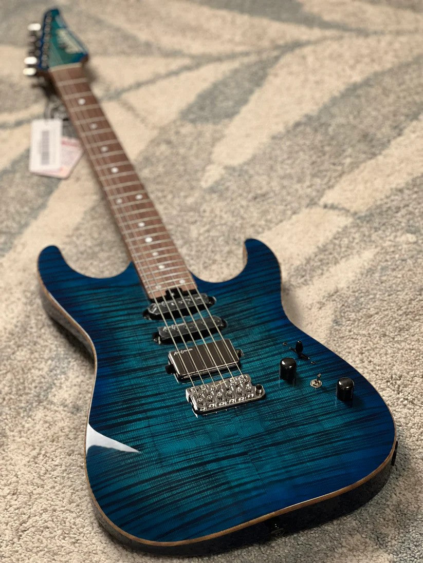 Soloking MS-1 Custom 24 HSS VT with Rosewood FB in Ultraviolet Blue Burst