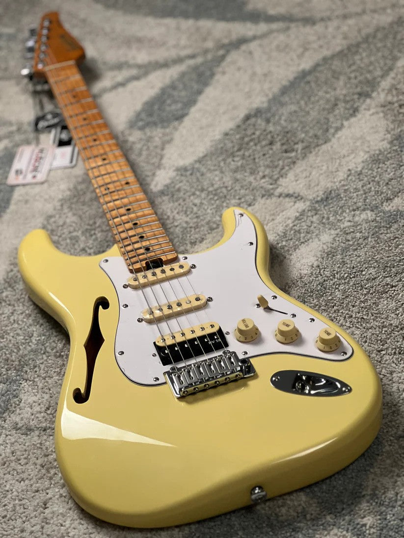 Soloking MS-1 FMN Thinline Artisan with Flame Maple Neck in Vintage White