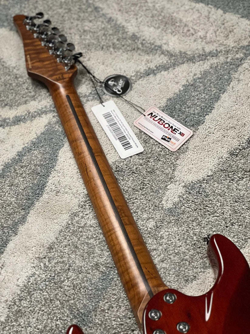 Soloking MS-1 Custom 24 HH Quilt Top FMN Roasted Flame Maple Neck in Beach Sunset Surf Fade JESCAR