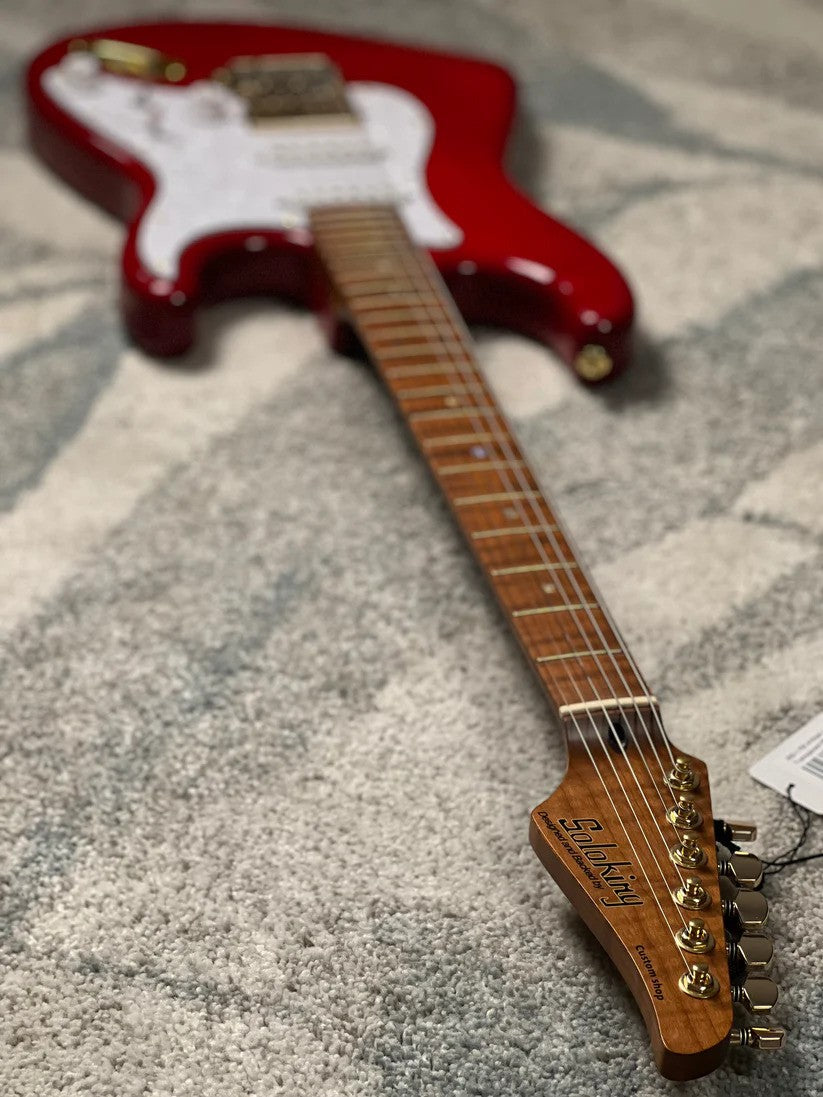 Soloking MS-1 FMN Artisan with Roasted Flame Neck in Transparent Red Limited Edition JESCAR