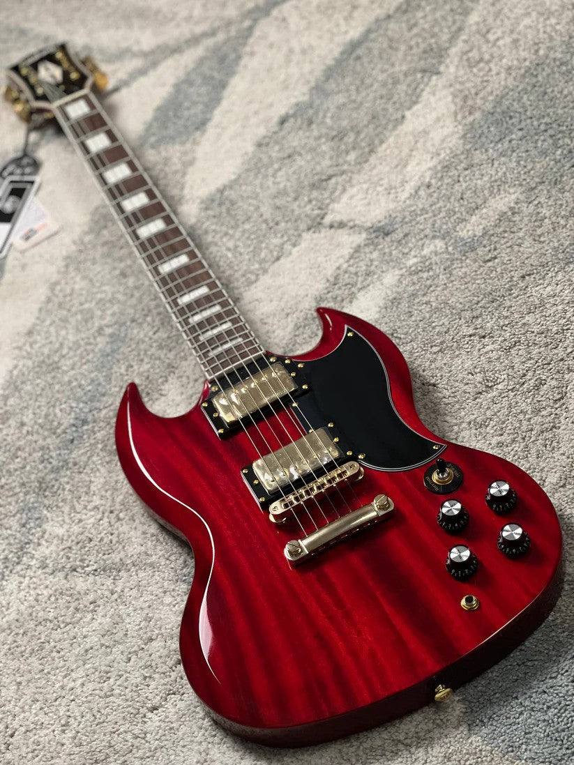 Soloking SG60 MKII in Transparent Red Cherry with Gold Hardware